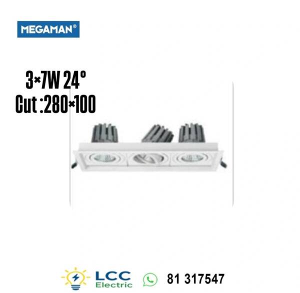 Brilliant Led Square Spotlight 3pcs 7W Megaman