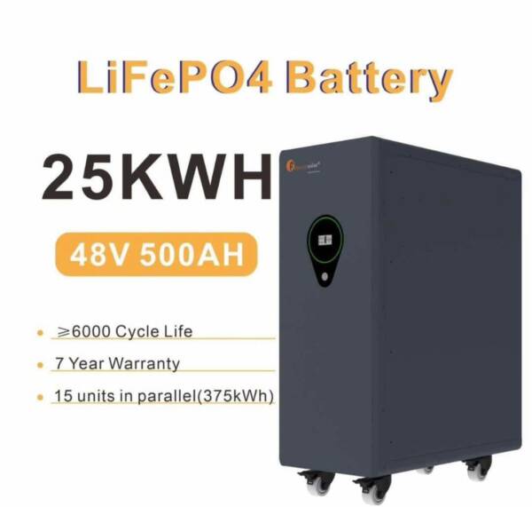 Felicity Solar 25KW 48V 500AH FLA Lithium Battery