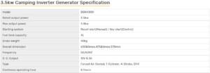 Gasoline Inverter Generator 3.5KW Reliable Power 