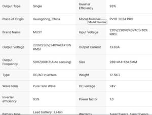 Must Solar Inverter 3KW Pro Hybrid Lebanon