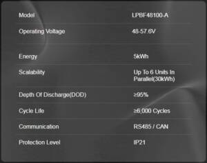 Felicity Solar 5KW 48V 100AH LPBF Lithium Battery