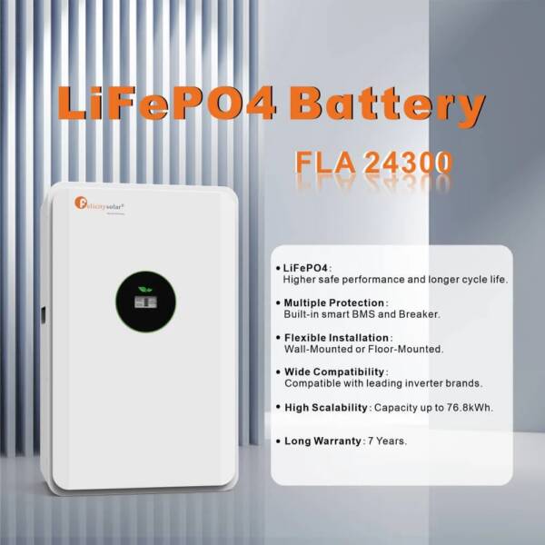 Felicity Solar 7.5KW 24V 300AH FLA Lithium Battery