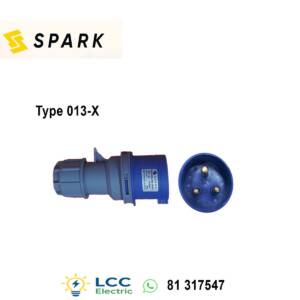 Heavy-Duty Spark Type 013-X Plug IP44 2P+E 16A/230V BLACK