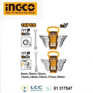 High Quality INGCO 16 PCS Ratchet Spanner Set