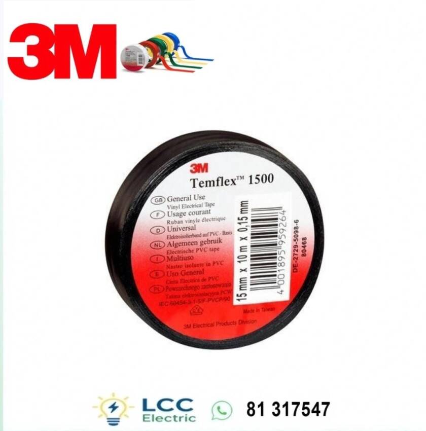 Temflex 1500 Black 20yds Insulation Tape 3M