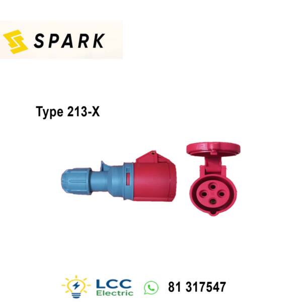 Heavy-Duty Spark Type 213-X Portable Socket IP44 2P+E 16A/230V BLACK