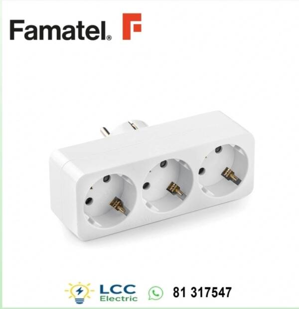 Powerful Triple Adaptor with 3 Schuko Sockets 250V