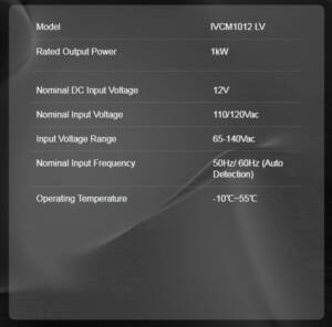 Felicity Solar Inverter 1KW 12V IVCM1012 LV
