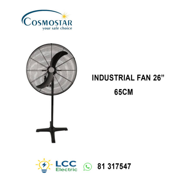 Powerful Cosmostar 26" 65cm Industrial Stand Fan – High Airflow Cooling