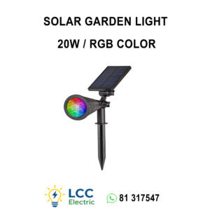 Powerful Outdoor Solar Spike Garden Light RGB Color